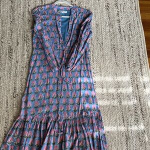 Emerson Fry Blue and Pink Floral Long Sleeve Dress